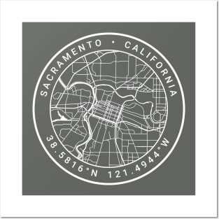 Sacramento Map Posters and Art